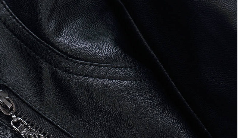 Motorcycle Leather Jacket Large Coat Woman