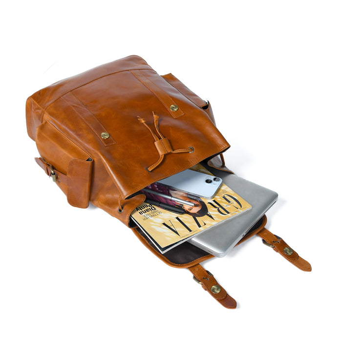 Earthen Leather Laptop Backpack
