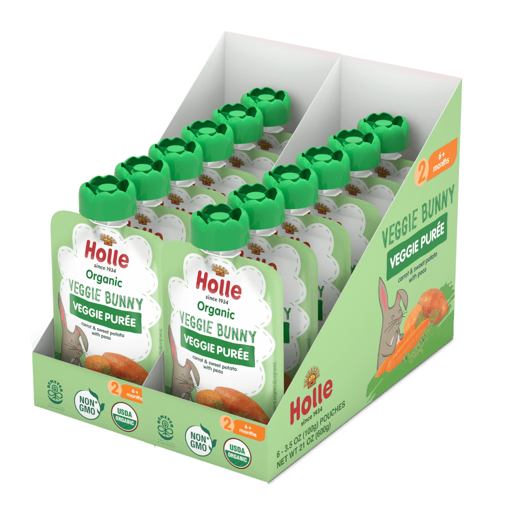 Holle Baby Food Pouches - Organic Veggie Puree - Veggie Bunny