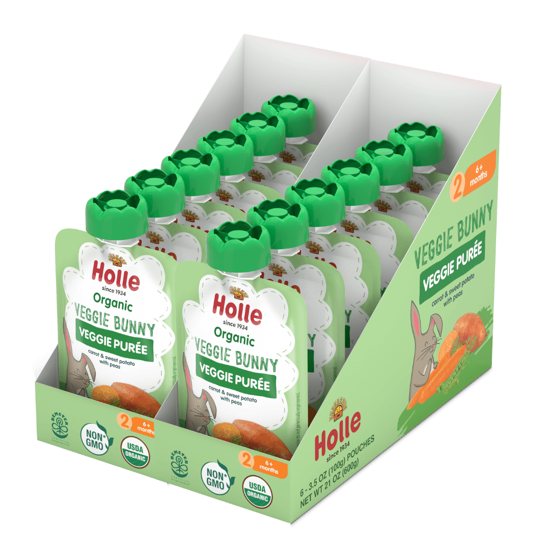 Holle Baby Food Pouches - Organic Veggie Puree - Veggie Bunny