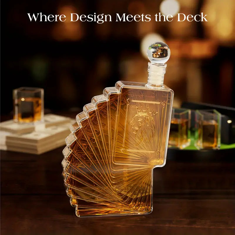 Poker Night Whiskey Decanter Set