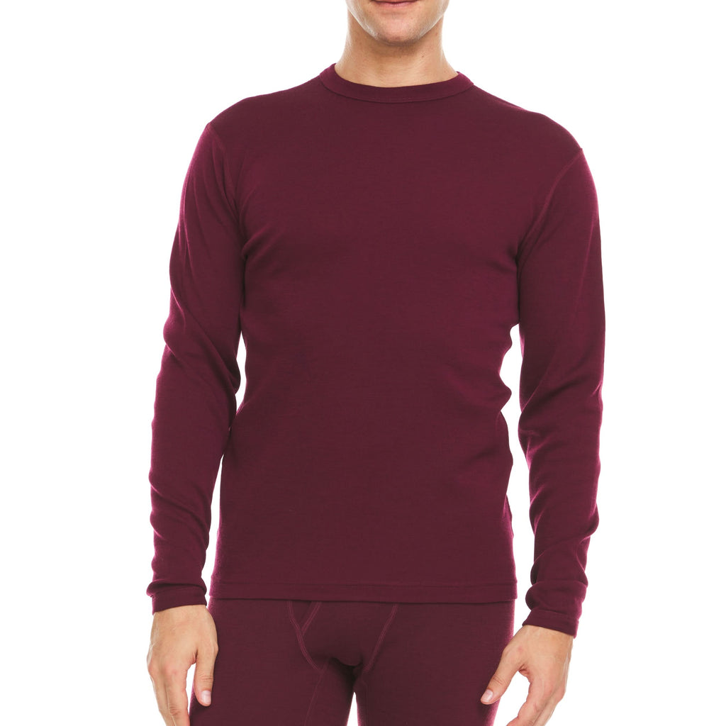 100% Merino Wool - Men's Long Sleeve Crew Shirt - Thermal Base Layer