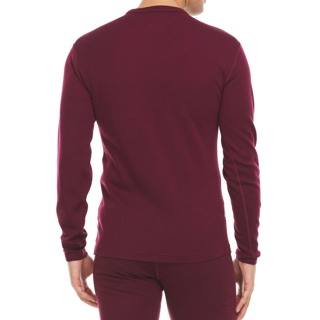100% Merino Wool - Men's Long Sleeve Crew Shirt - Thermal Base Layer