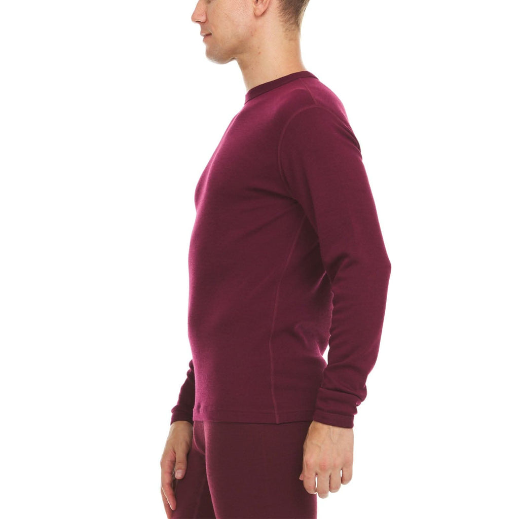 100% Merino Wool - Men's Long Sleeve Crew Shirt - Thermal Base Layer