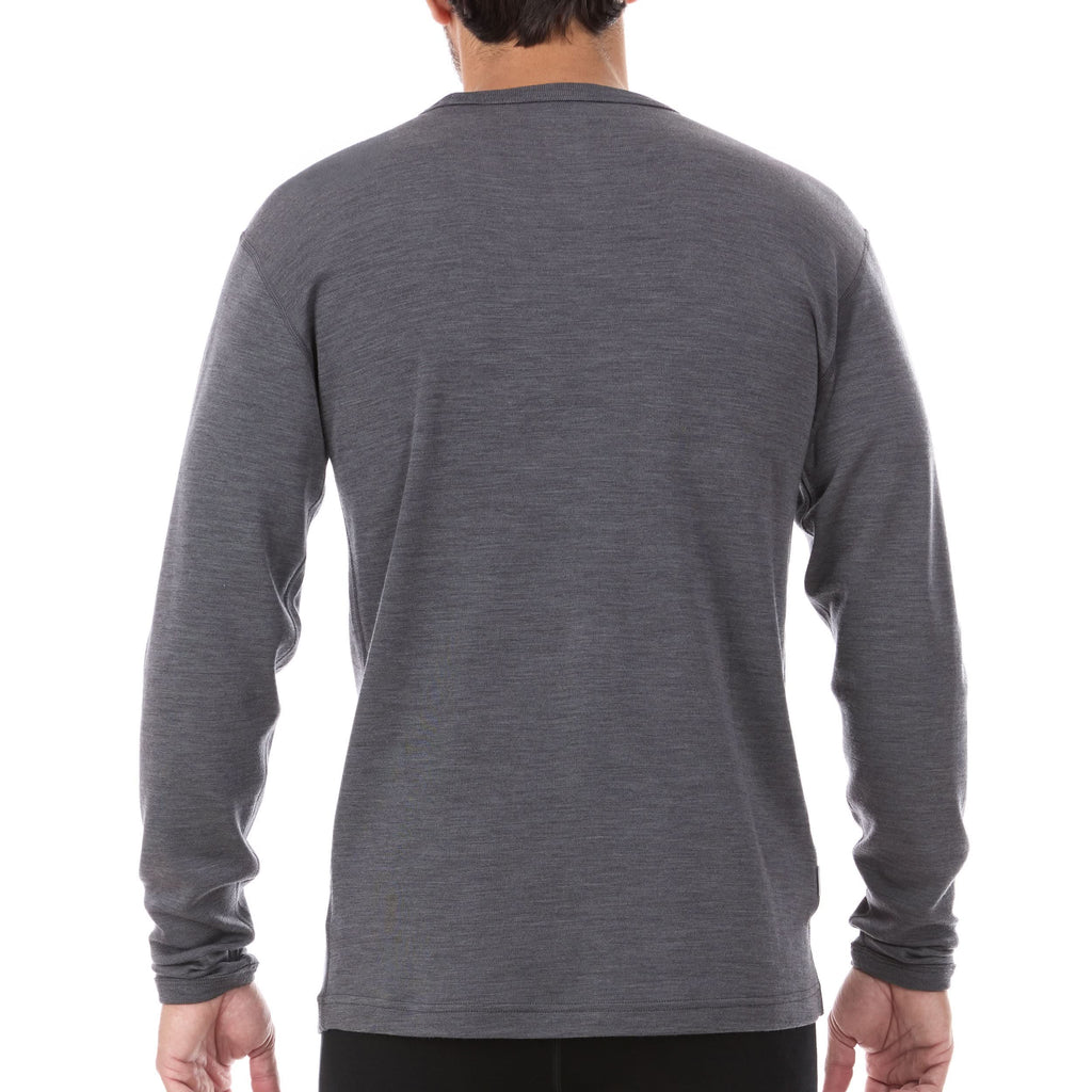 100% Merino Wool - Men's Long Sleeve Crew Shirt - Thermal Base Layer