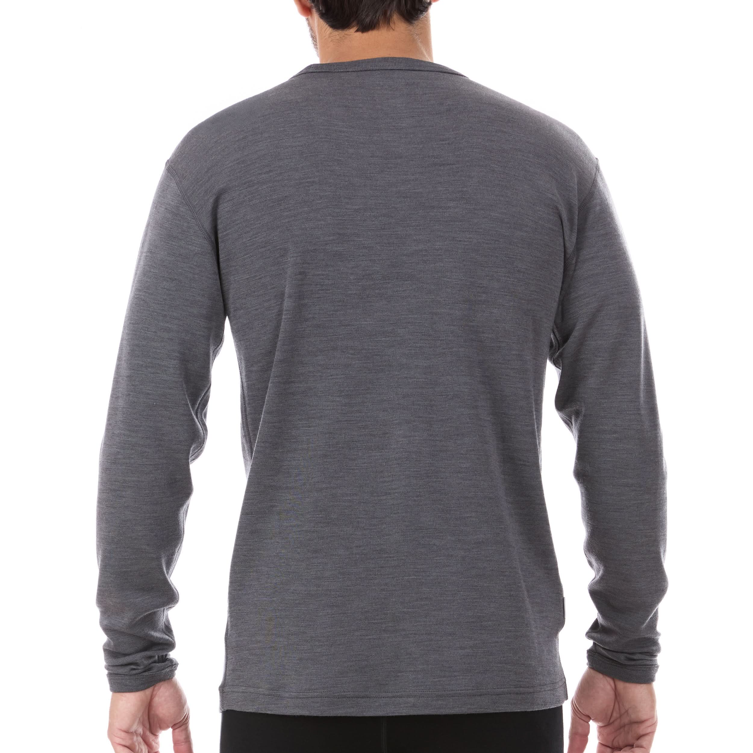 100% Merino Wool - Men's Long Sleeve Crew Shirt - Thermal Base Layer