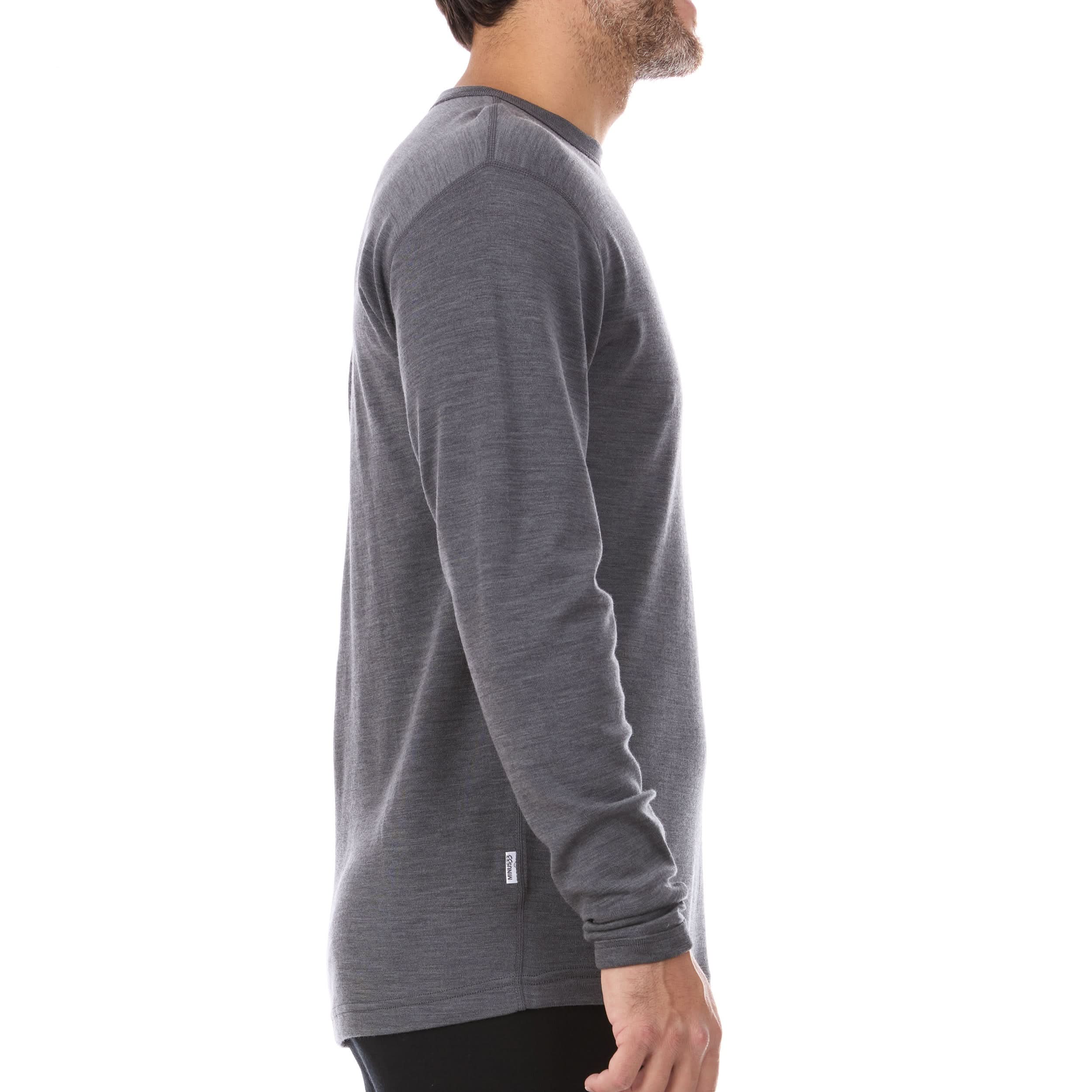 100% Merino Wool - Men's Long Sleeve Crew Shirt - Thermal Base Layer