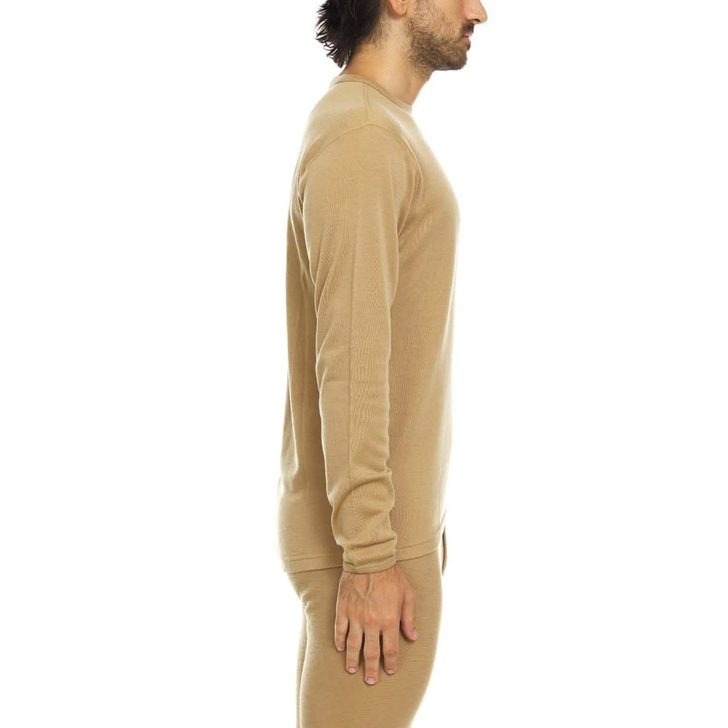 100% Merino Wool - Men's Long Sleeve Crew Shirt - Thermal Base Layer