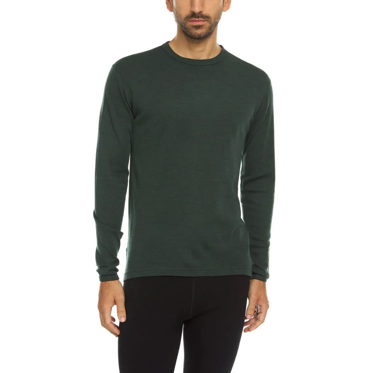 100% Merino Wool - Men's Long Sleeve Crew Shirt - Thermal Base Layer