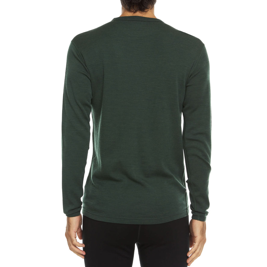 100% Merino Wool - Men's Long Sleeve Crew Shirt - Thermal Base Layer