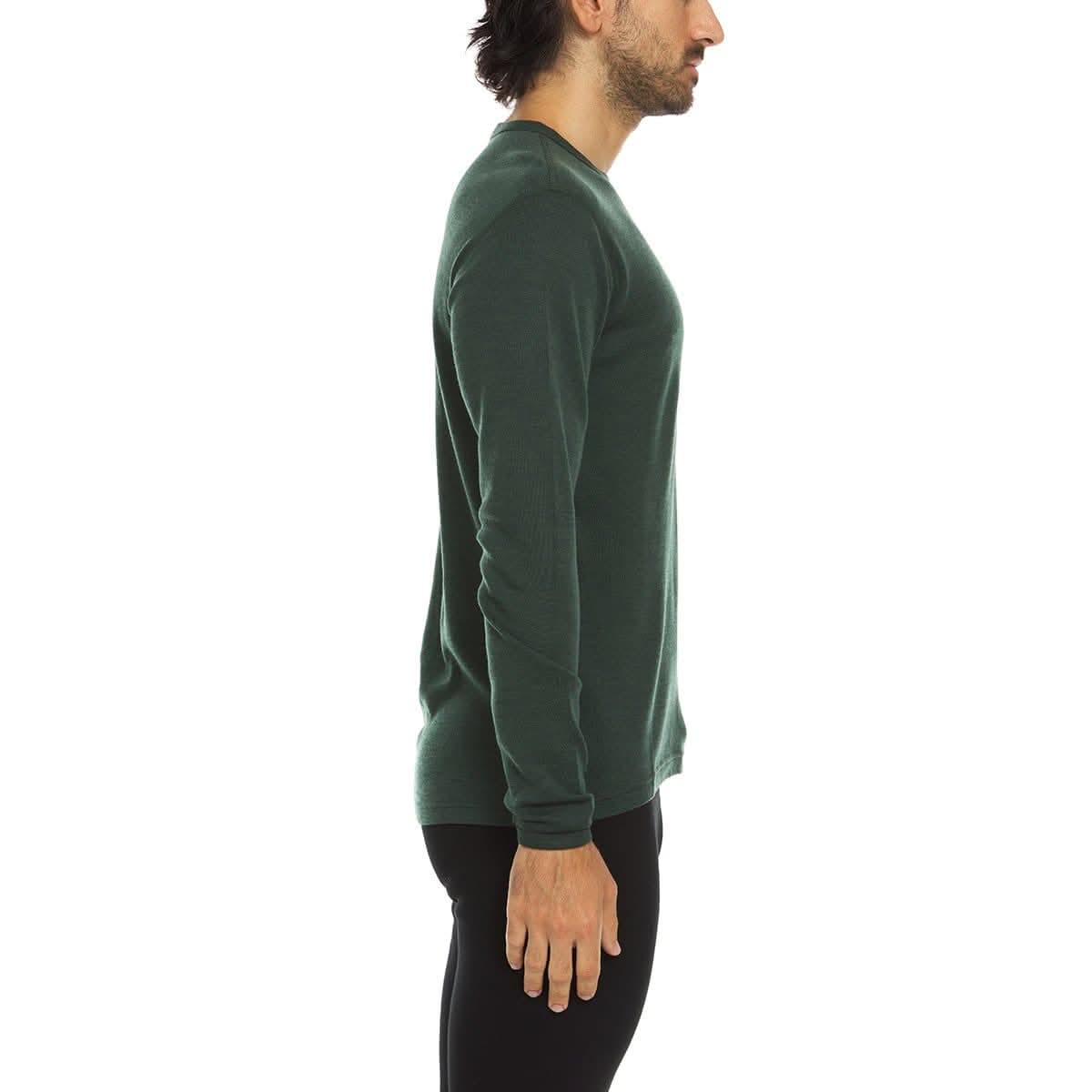 100% Merino Wool - Men's Long Sleeve Crew Shirt - Thermal Base Layer