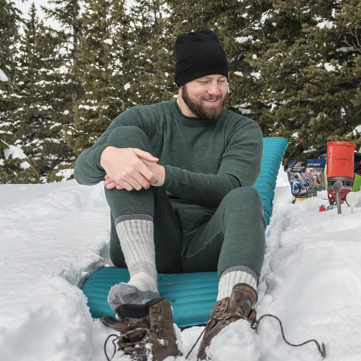 100% Merino Wool - Men's Long Sleeve Crew Shirt - Thermal Base Layer