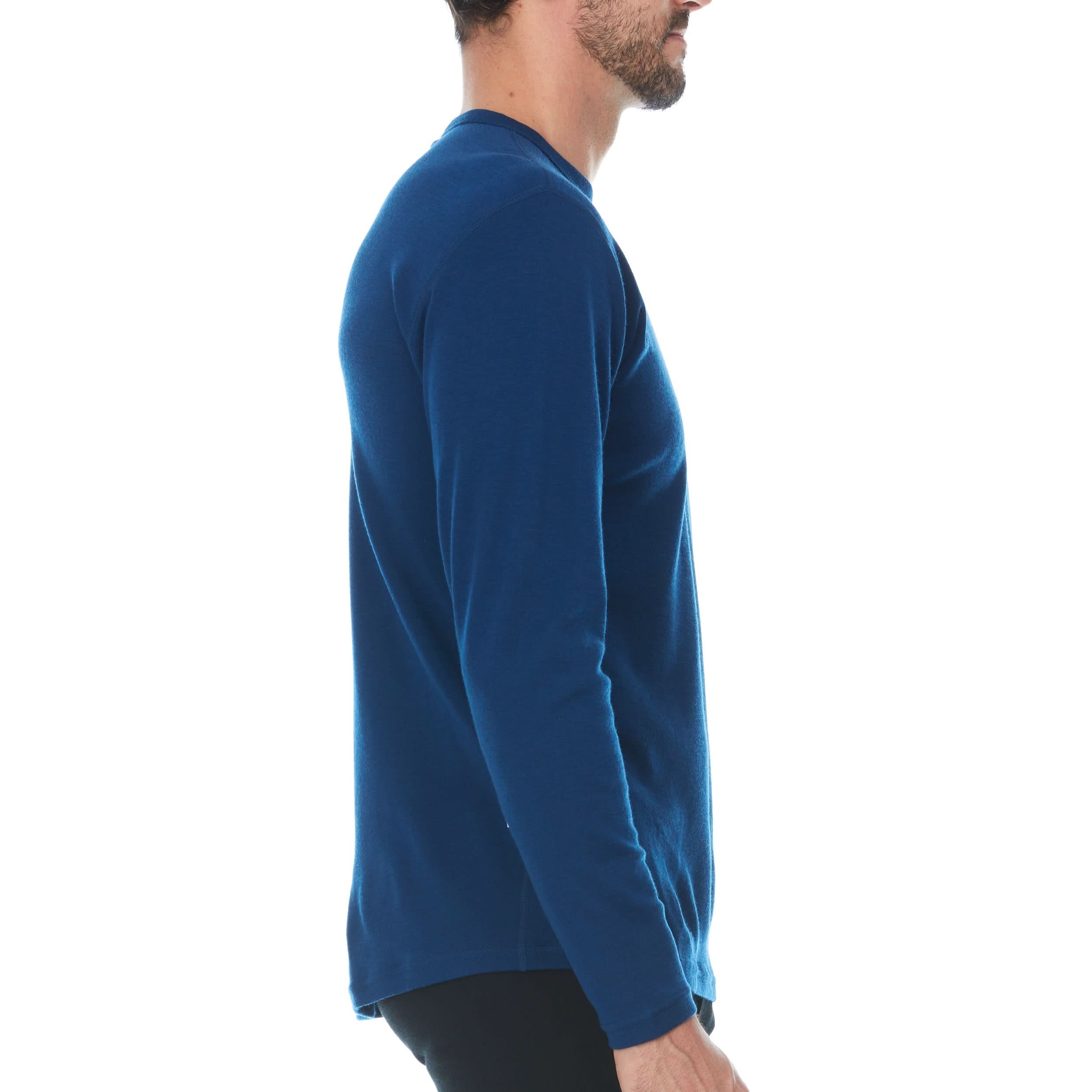 100% Merino Wool - Men's Long Sleeve Crew Shirt - Thermal Base Layer