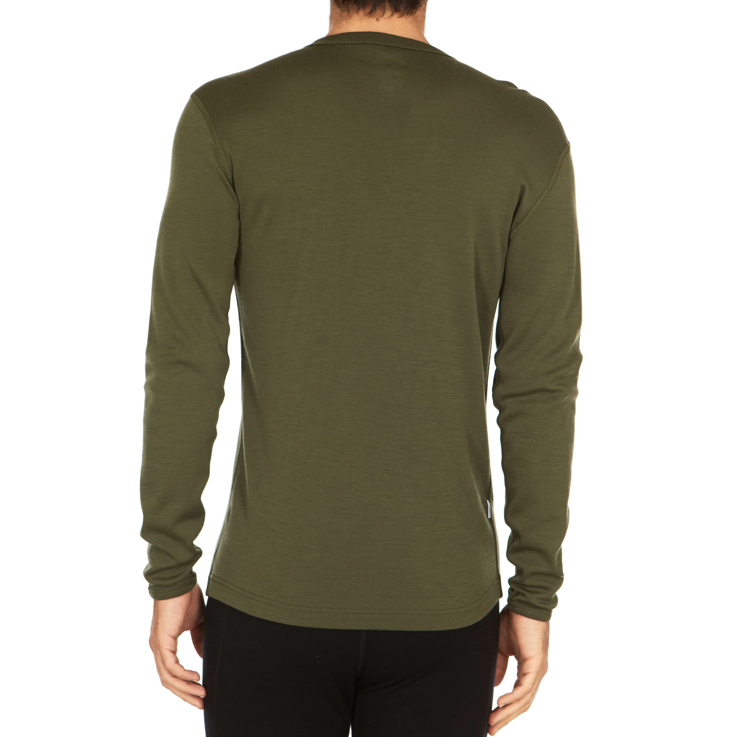 100% Merino Wool - Men's Long Sleeve Crew Shirt - Thermal Base Layer