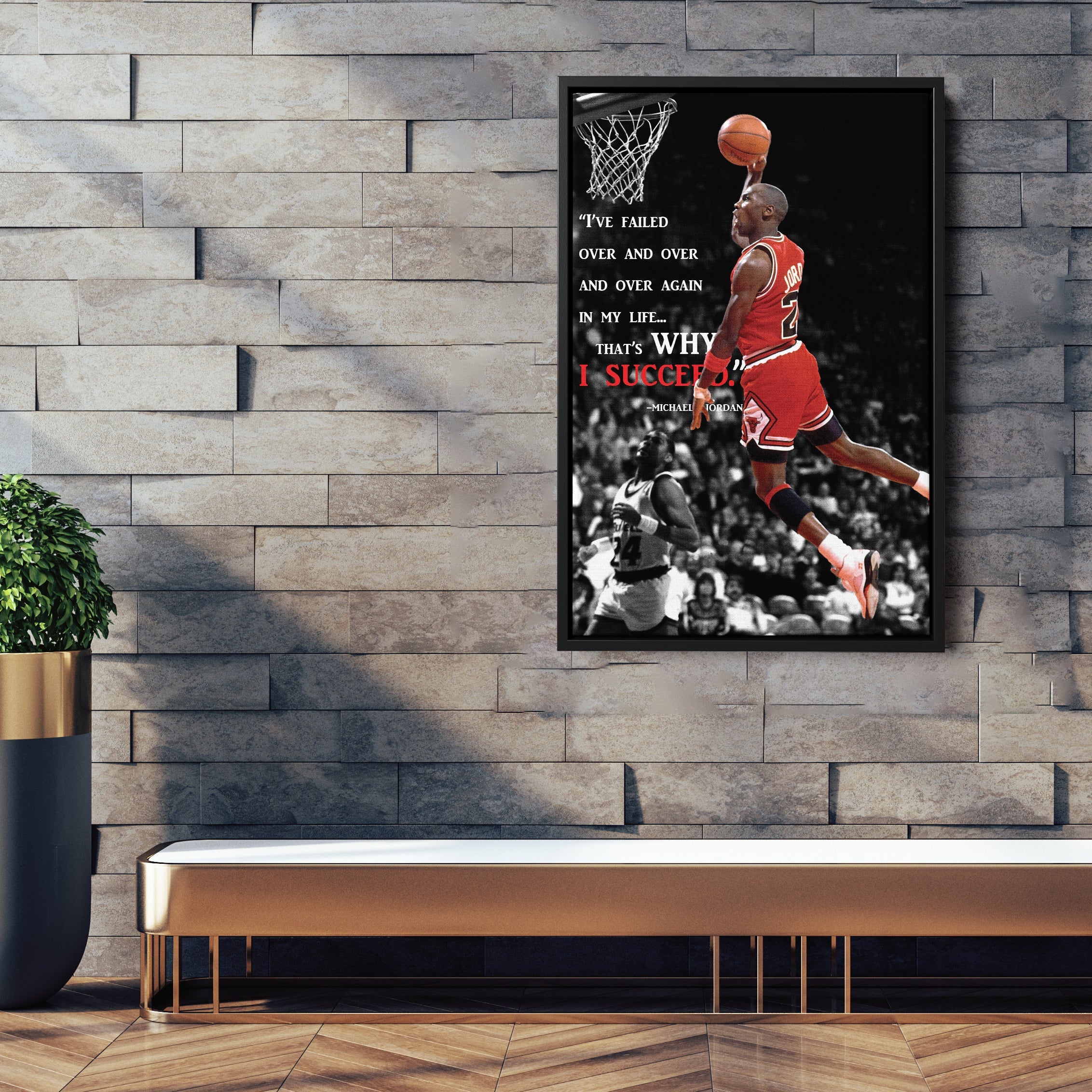 Michael Jordan Quote Canvas – Chicago Bulls Basketball Wall Art for Home Decor