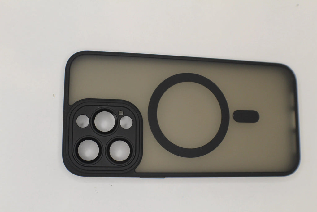 For Matte Wireless Charging Case For iPhone Shockproof Lens Protection Cover Matte Black