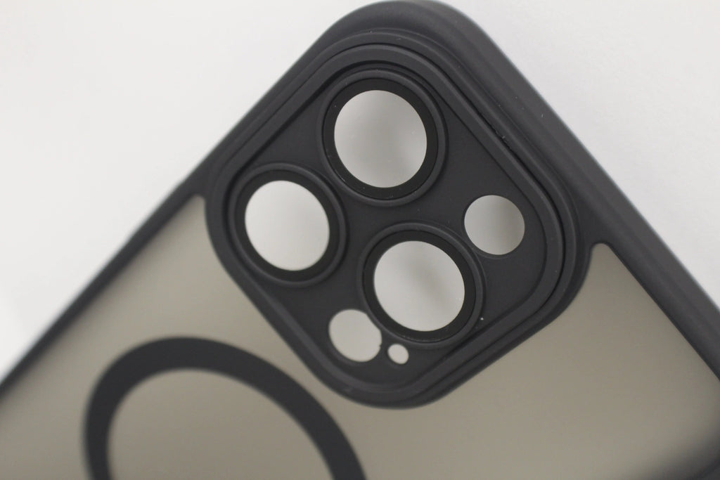 For Matte Wireless Charging Case For iPhone Shockproof Lens Protection Cover Matte Black