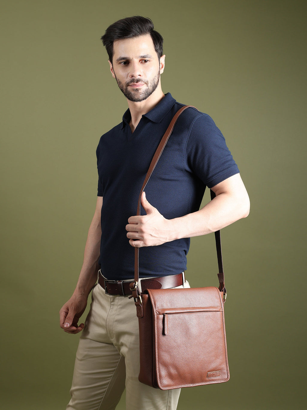 Leather Crossbody Bag for Travel Work