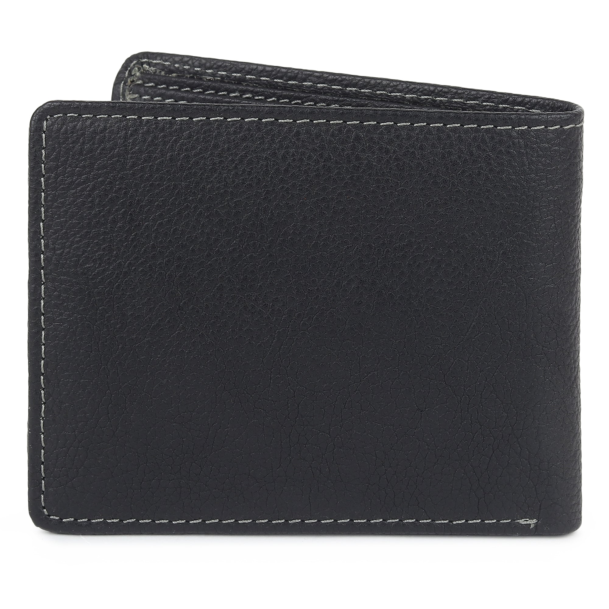 Black Textured Leather Mens Wallet