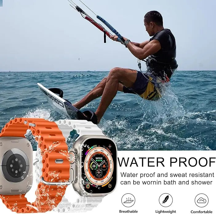 Ocean Silicone Sport Band For Apple Watch Ultra 2/Ultra Band 49mm 45mm 44mm 42mm for Men Women, Breathable Soft Waterproof Strap