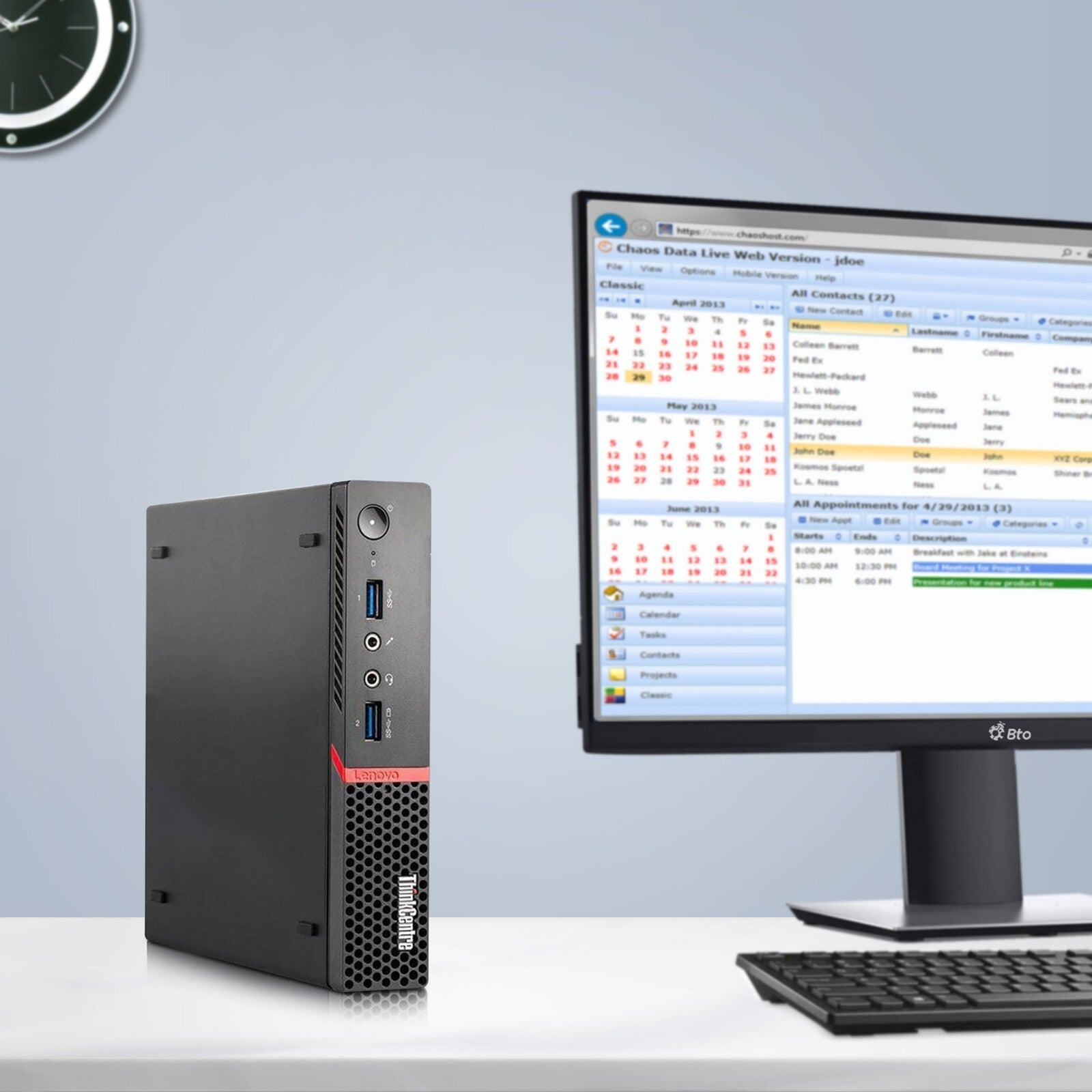 Lenovo ThinkCentre Business Desktop Intel 3.10 GHz Windows 11 Pro With 24 Inch LED