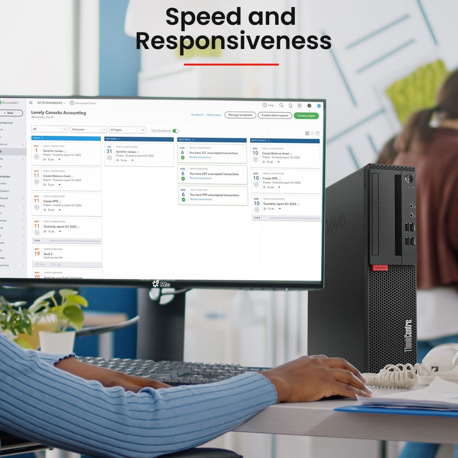 Lenovo ThinkCentre Desktop Intel PC i5-6th 3.6GHz Win11