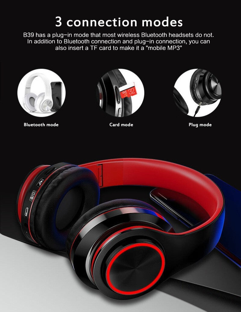 The Perfect Part Super Bass Bluetooth Headphones LED Light