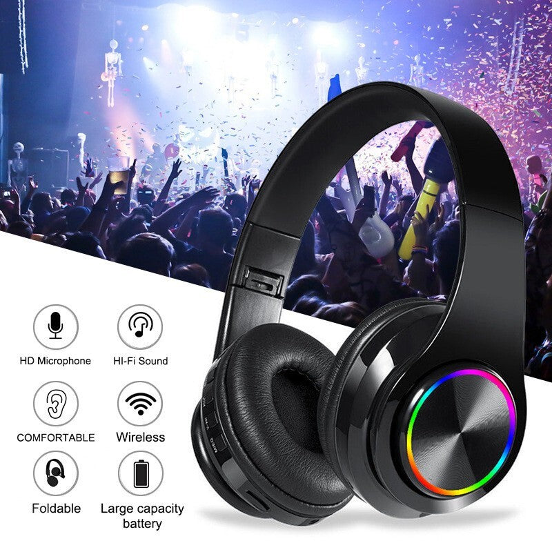 The Perfect Part Super Bass Bluetooth Headphones LED Light
