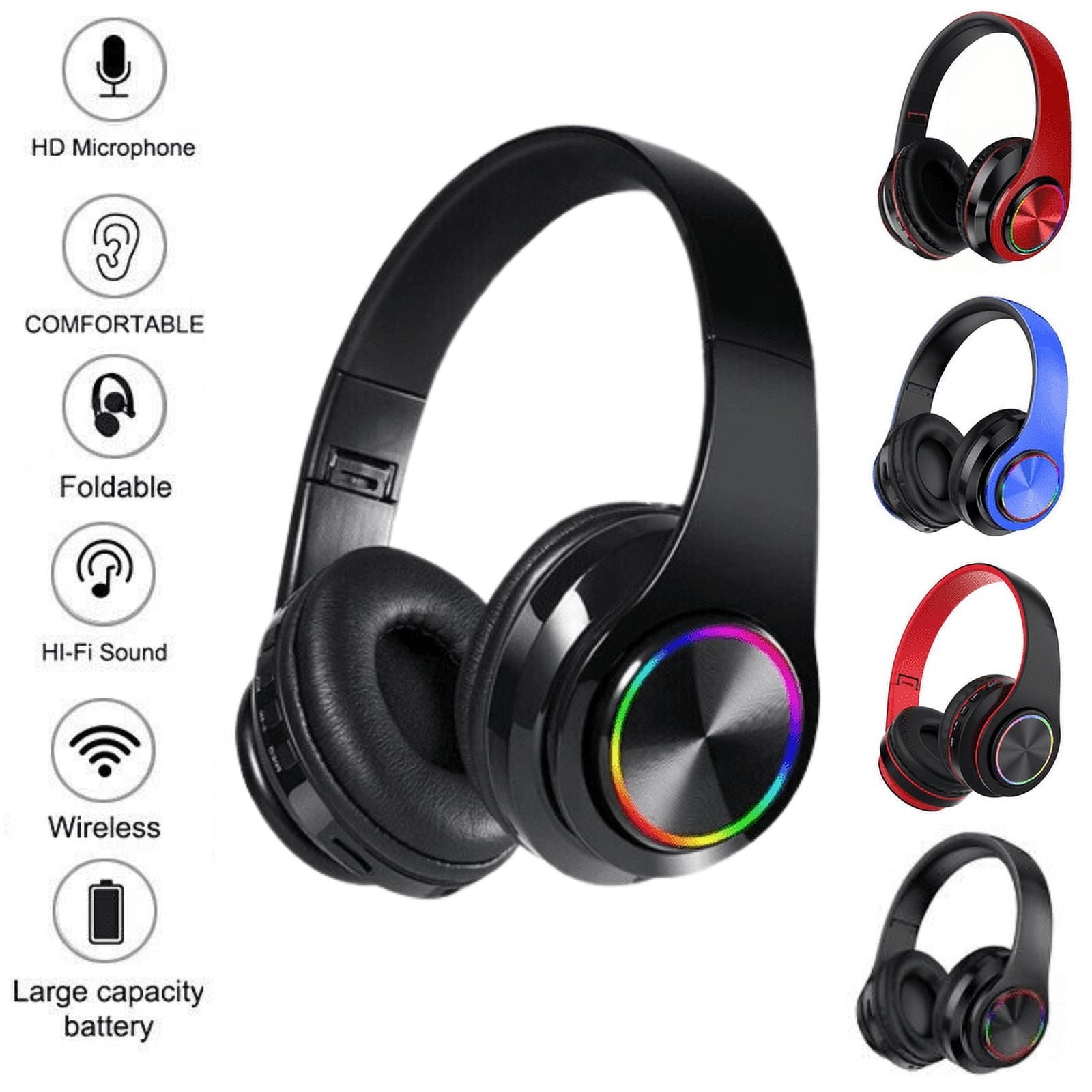 The Perfect Part Super Bass Bluetooth Headphones LED Light