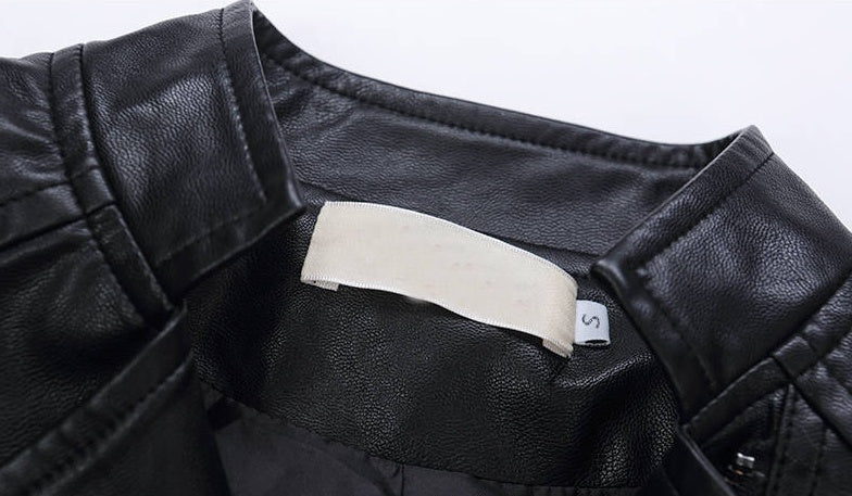 Motorcycle Leather Jacket Large Coat Woman