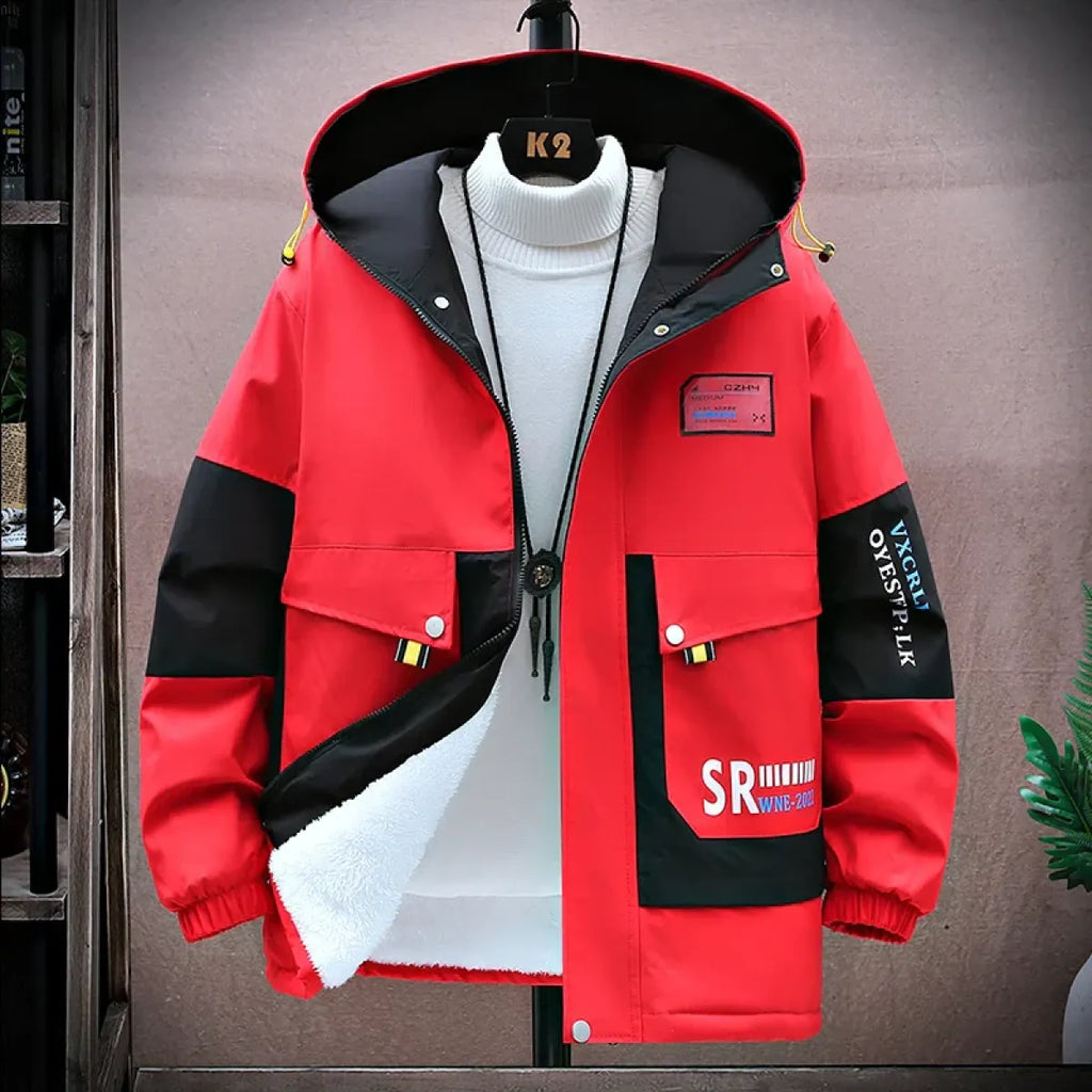 Men's Color-Block Hooded Jacket