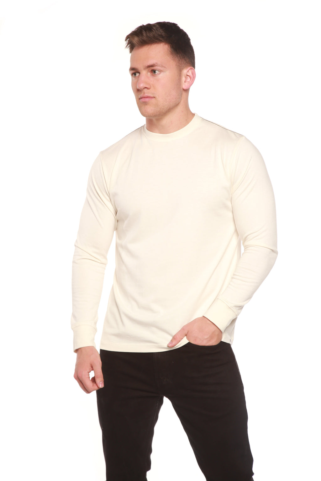 Custom Printed Men's Bamboo Viscose/Organic Cotton Long Sleeve T-Shirt