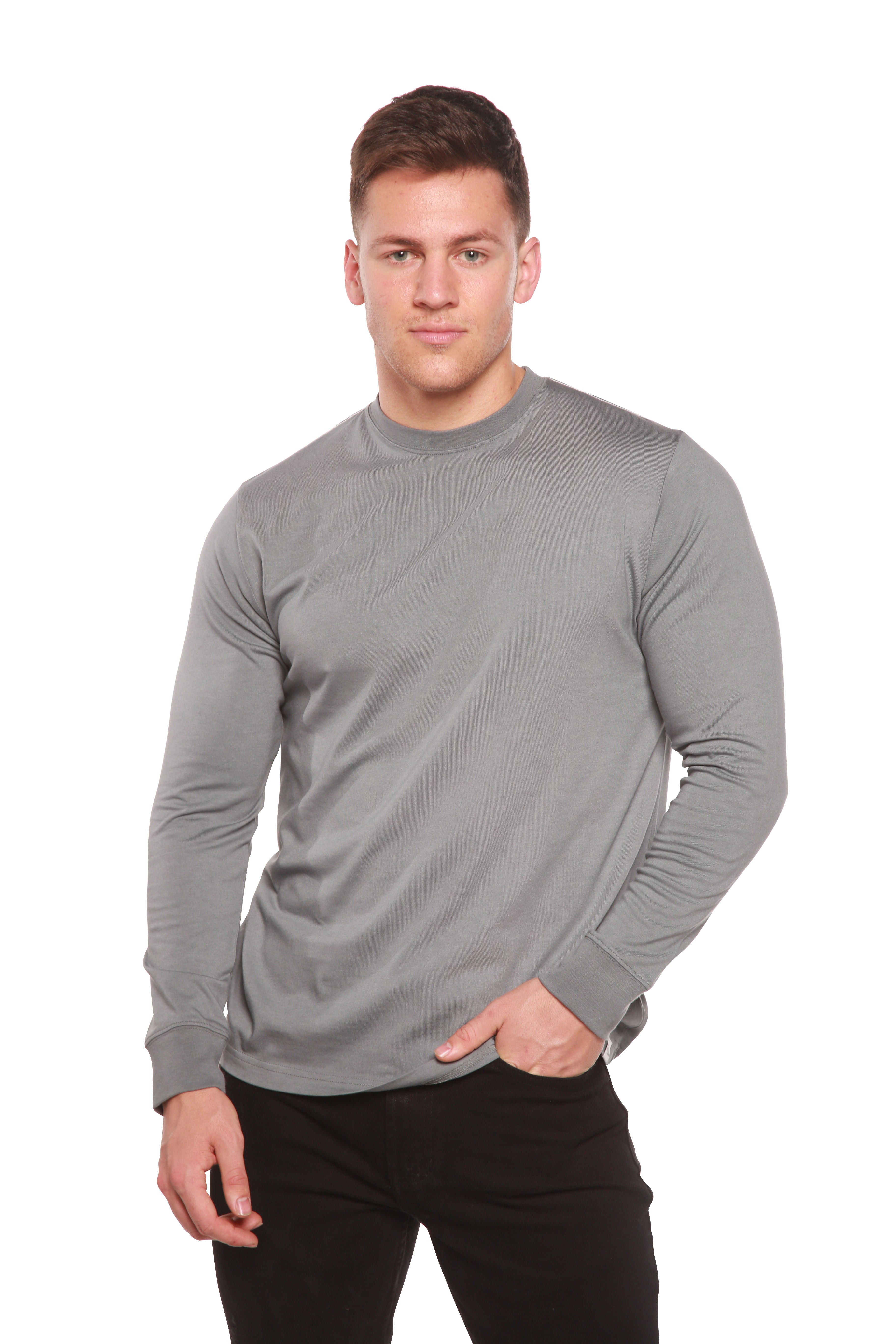 Custom Printed Men's Bamboo Viscose/Organic Cotton Long Sleeve T-Shirt