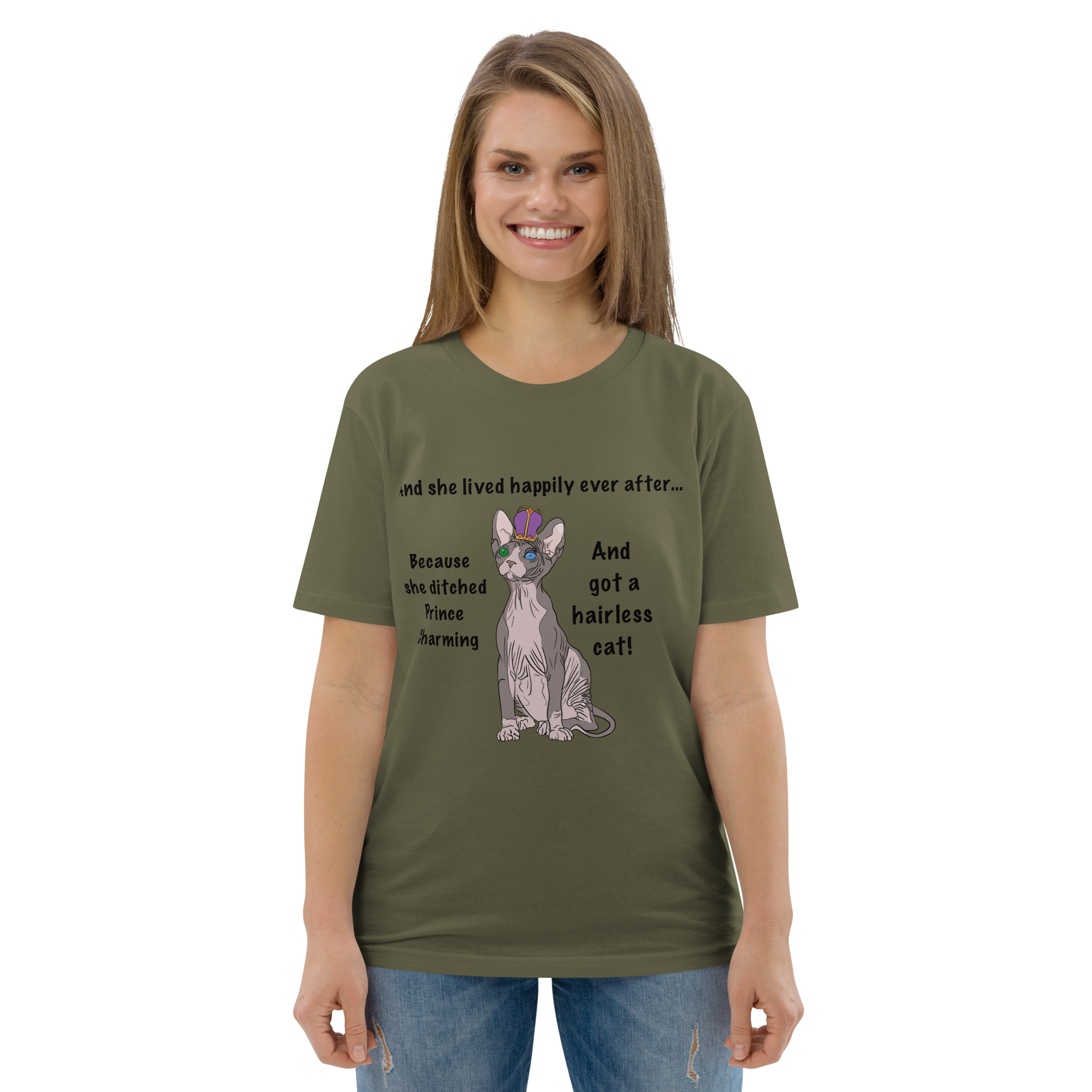 "DITCHED PRINCE CHARMING & GOT A SPHYNX CAT" ECO TEE
